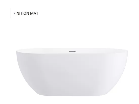 Baignoire îlot design ovale LISBON blanche 160 cm Mat
