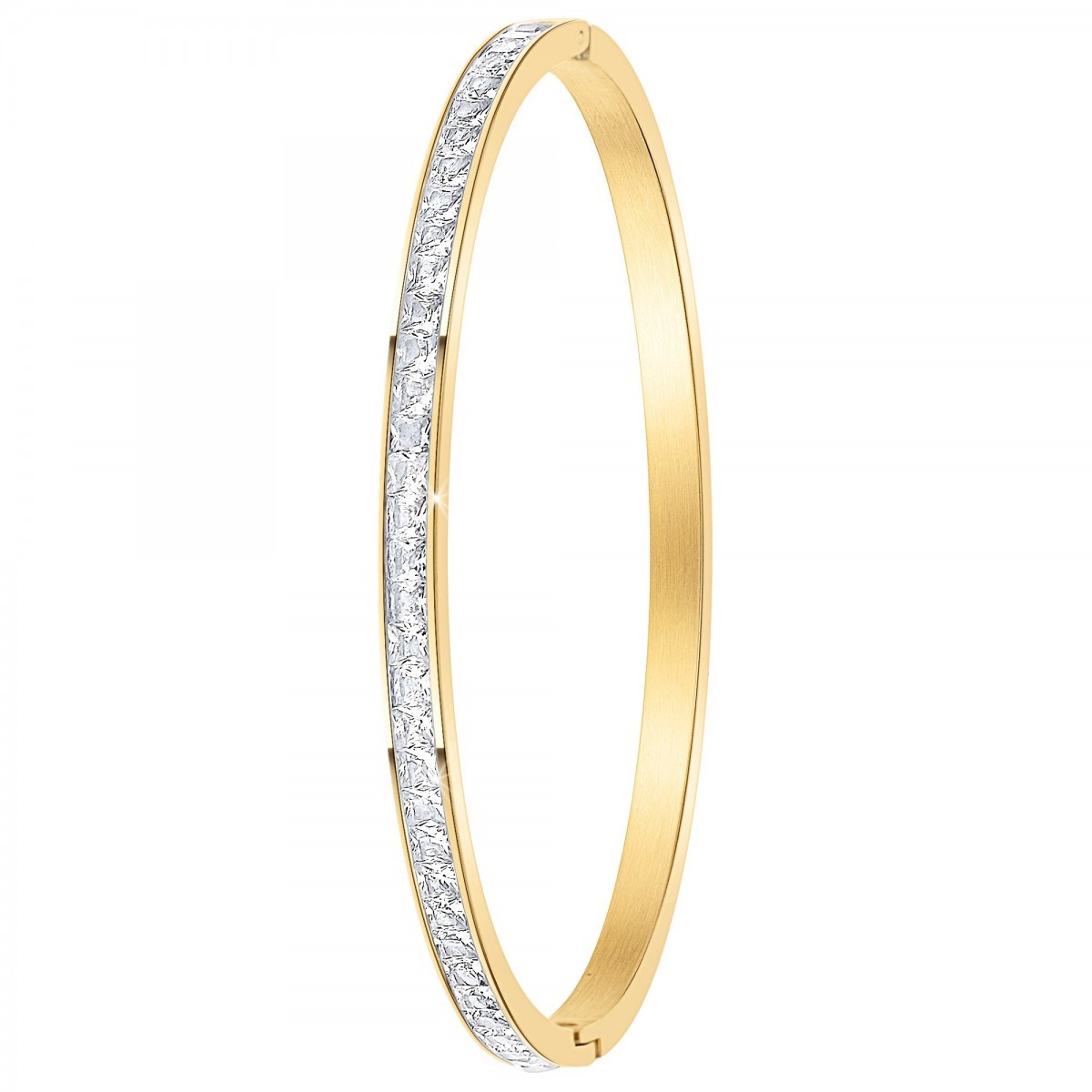 3 bracelets en acier inoxydable SC Crystal en Acier Rhodié argenté