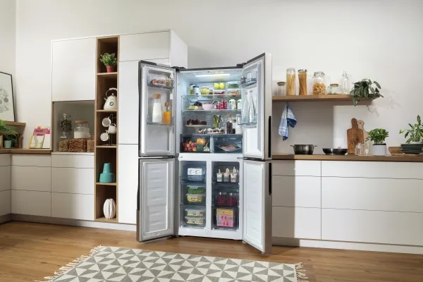 Gorenje NRM8182MX - Køleskab/fryser - side-by-side - bredde: 79.4 cm - dybde: 64.3 cm - højde: 181.6 cm - 427 liter - Klasse E - rustfrit stål