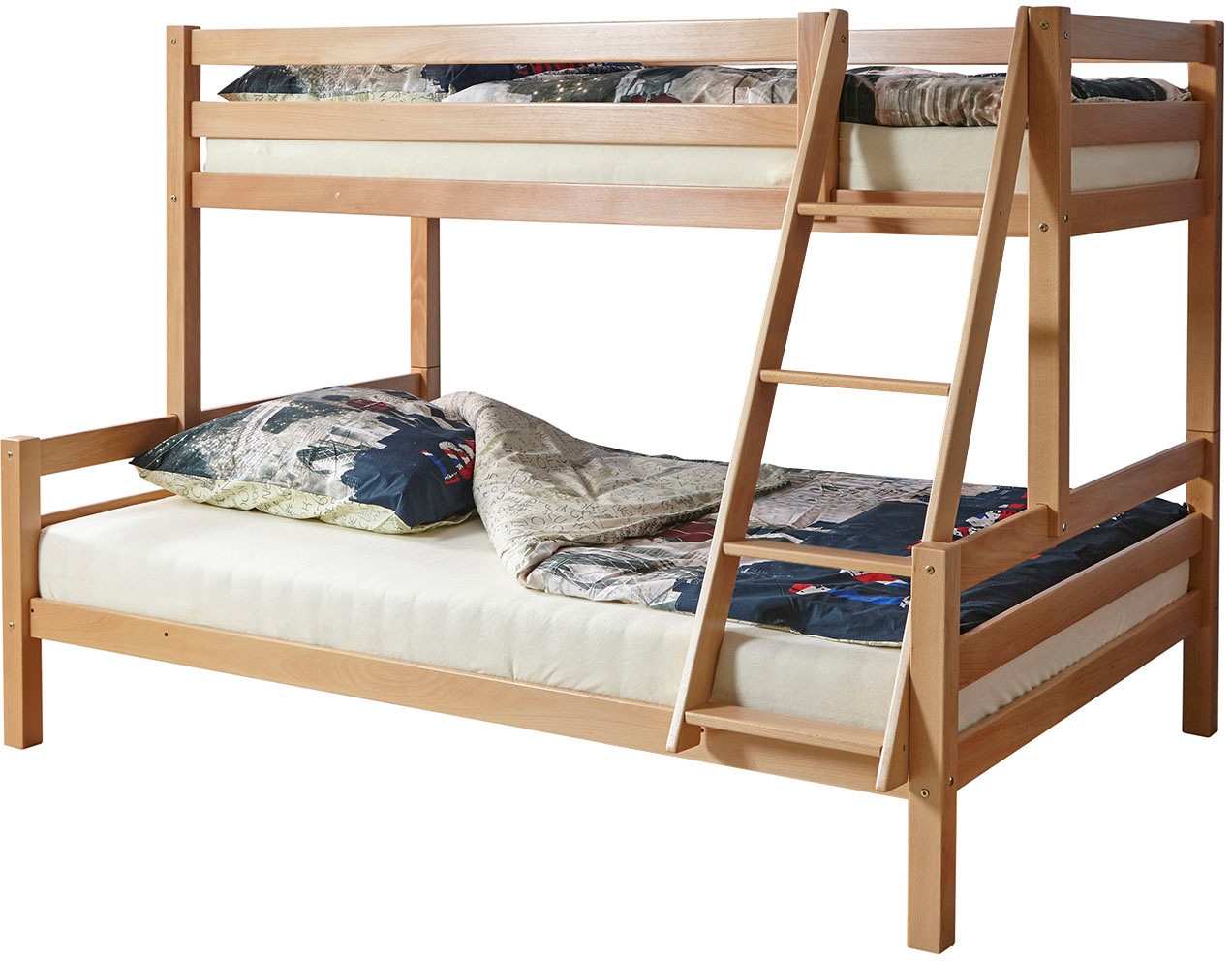 Ticaa Etagenbett »Maxim« mit Rollrost, Buche