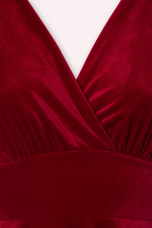 Vintage Chic for Topvintage Maddison swingjurk in rood fluweel