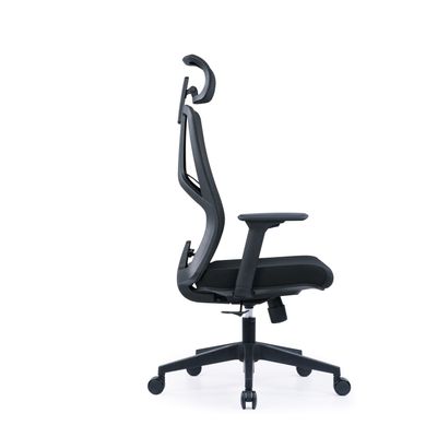 Fauteuil SYLVESTER - accoudoirs réglables - appui-tête intégré - noir
