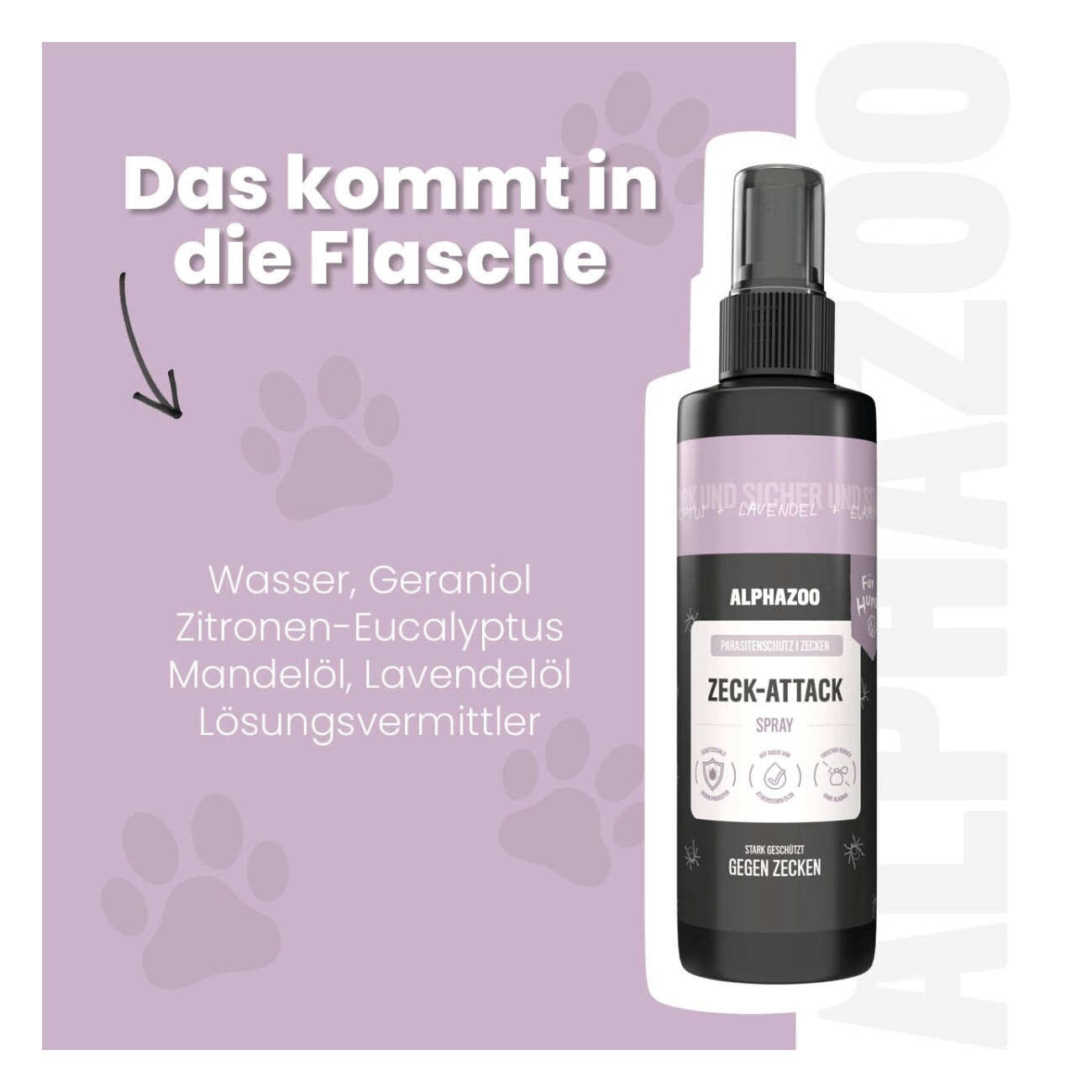 ALPHAZOO ZeckAttack Zeckenspray für Hunde I Starker Zeckenschutz 100 ml