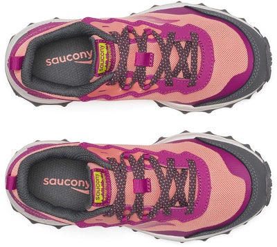 Saucony Peregrine Kids Shield Treningssko, Berry/Coral