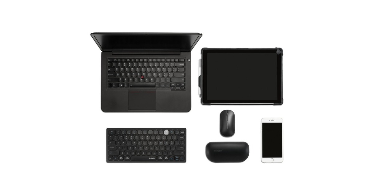KensingtonMulti-Device Dual Wireless Compact Keyboard, toetsenbord  (Zwart, US lay-out, Scissor switches)