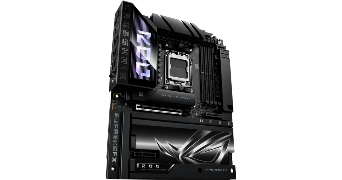 ASUSROG CROSSHAIR X870E HERO BTF socket AM5 moederbord  (5Gb-LAN, 2.5Gb-LAN, Wi-Fi 7, BT, Sound, ATX)