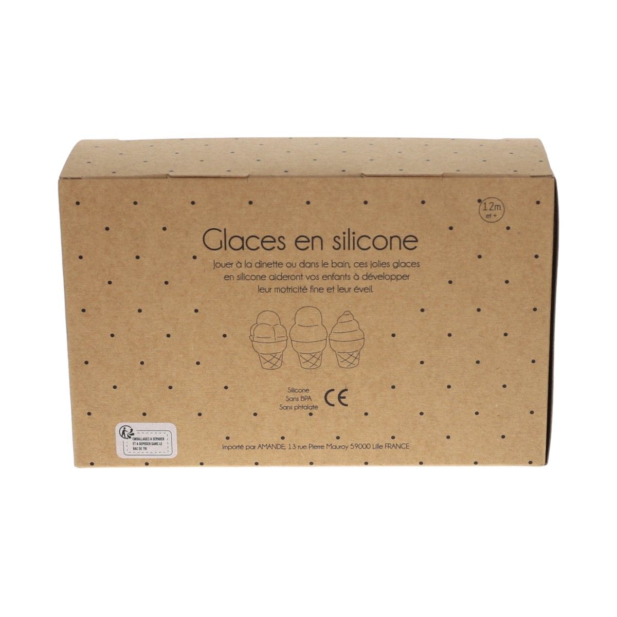 Jeu de bain silicone 3 cornets de glace