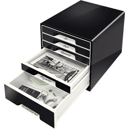 Bloc de classement WOW CUBE, 5 tiroirs, noir/gris