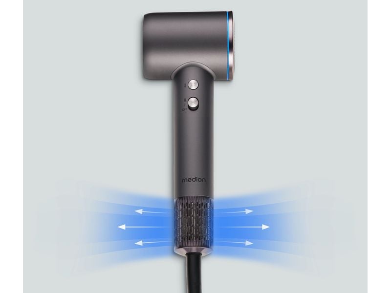 Medion Haartrockner MD 19983 Grau Föhn mit Ionen-Technologie
