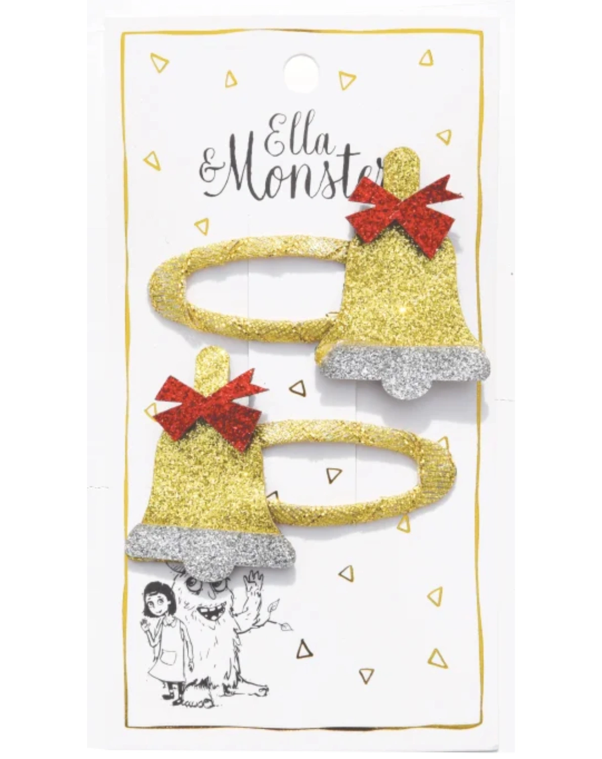 Haarspange SANTA - GLOCKE 2er Set in gold