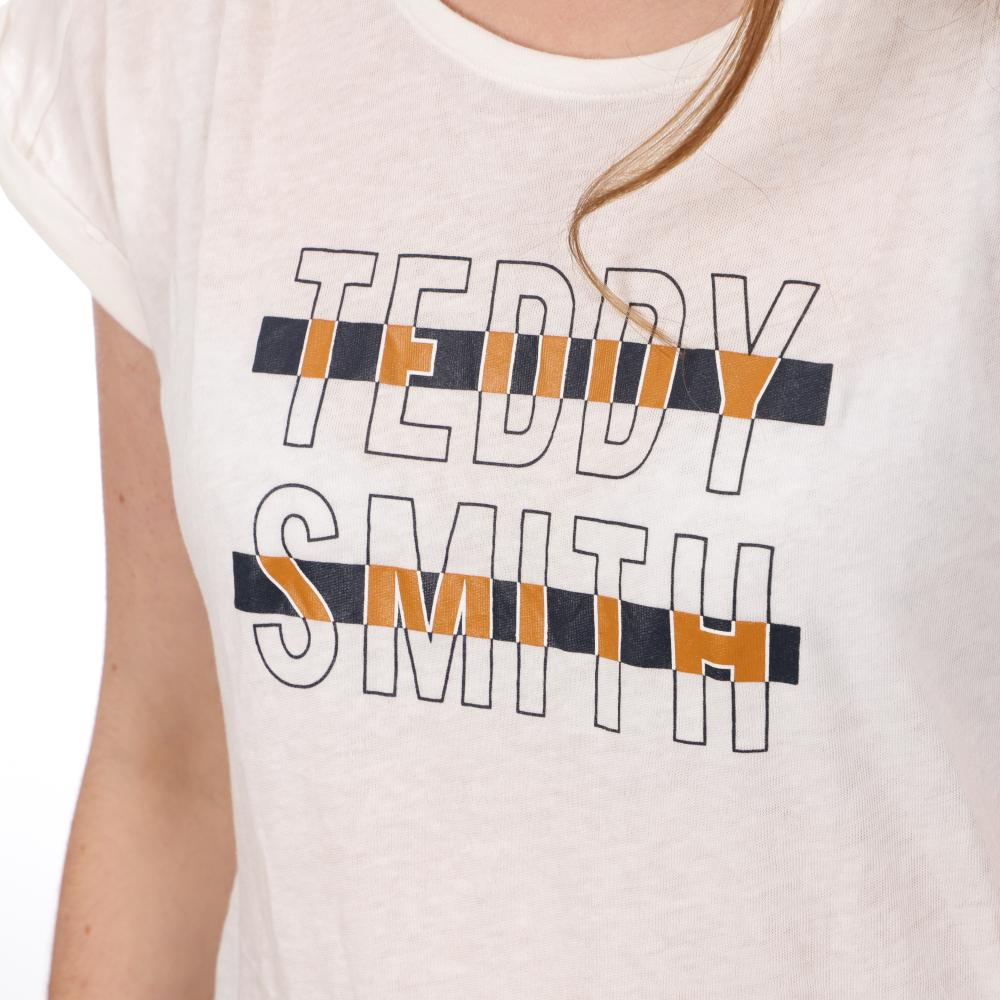 Teddy Smith T-shirt Blanc Femme Teddy Smith Toby