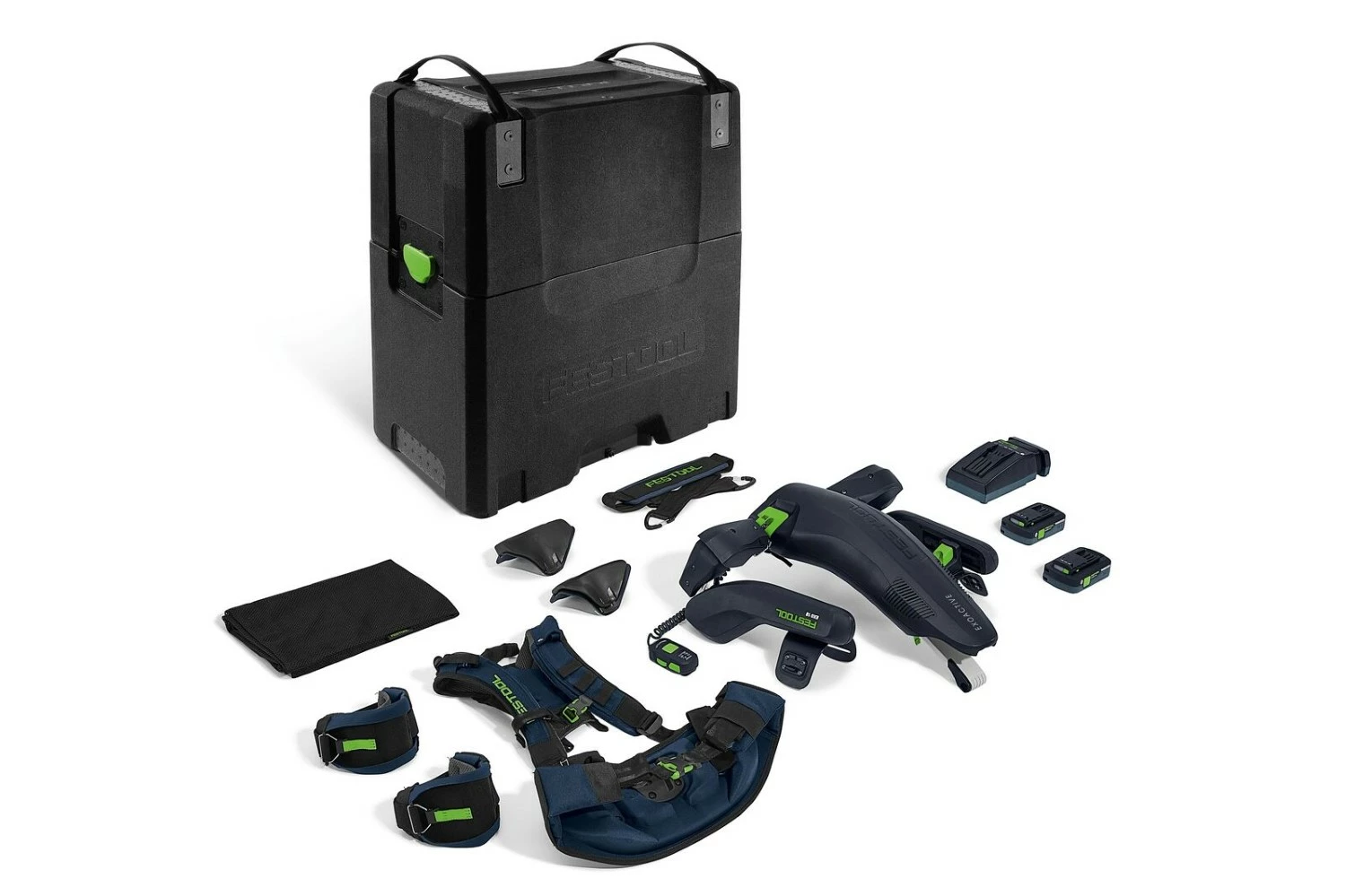Festool Exoskelet EXO 18 HPC 4,0 I-Plus ExoActive 18V Draagharnas set (2x 4.0Ah accu) in EPP-transportbox