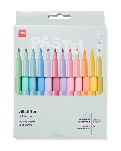 12 feutres pastel