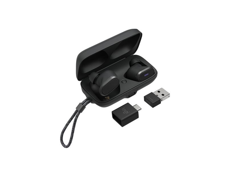 Logitech Headset Zone True Wireless Grau Bluetooth Earbuds in der Business-Version mit geräuschunterdrückendem Mikrofon