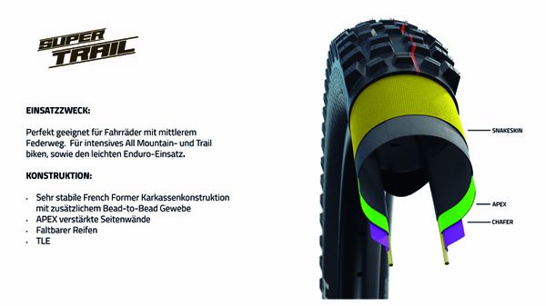HANS DAMPF Evo Super Trail Reifen  Black  27.5
