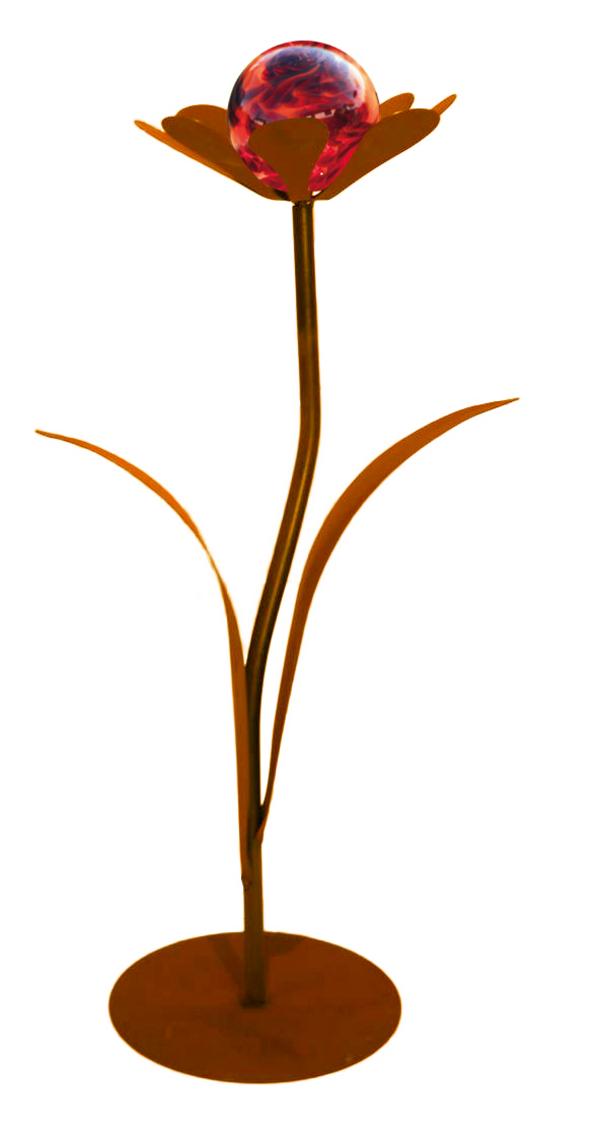 Ferrum Metall-Blume Jessy mit Glaskugel, ca.
