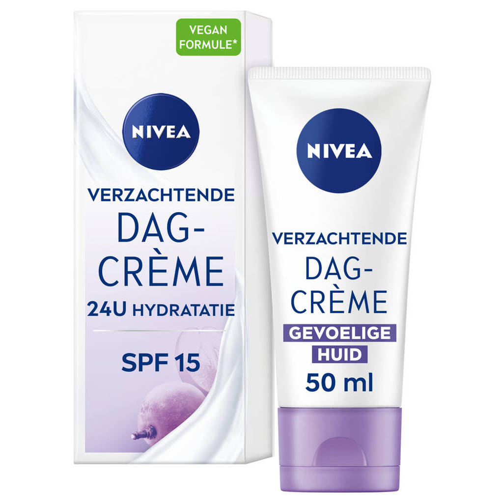 Fijne dagcrème, trekt snel in. Brand niet met op smeren+24h sensitive dagcreme spf15 - 50 ml