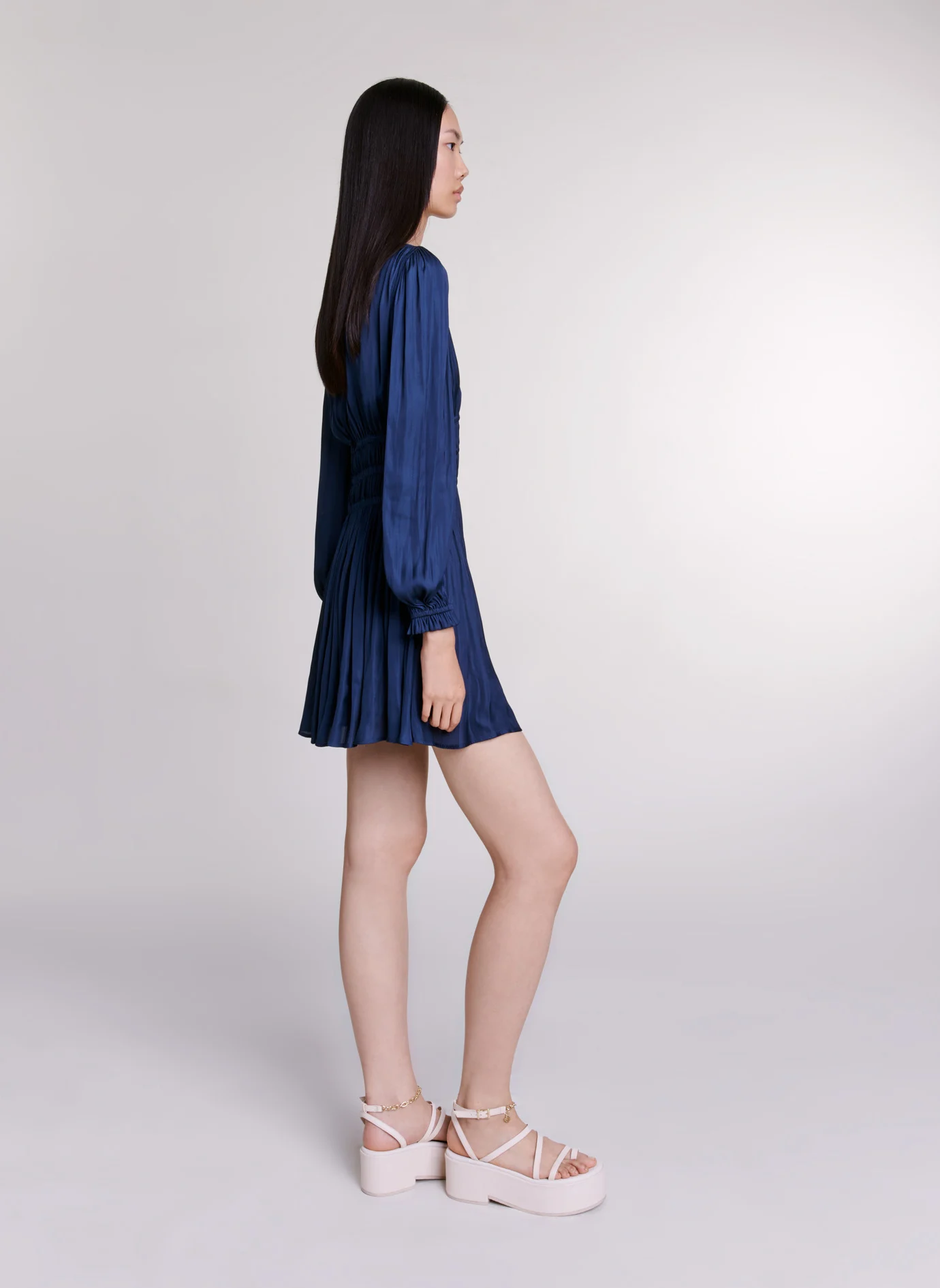 Robe courte taille cintrée | Bleu