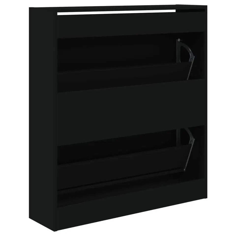 vidaXL - Schoenenrek - Zwart - Bewerkt hout - 80 x 21 x 87.5 cm