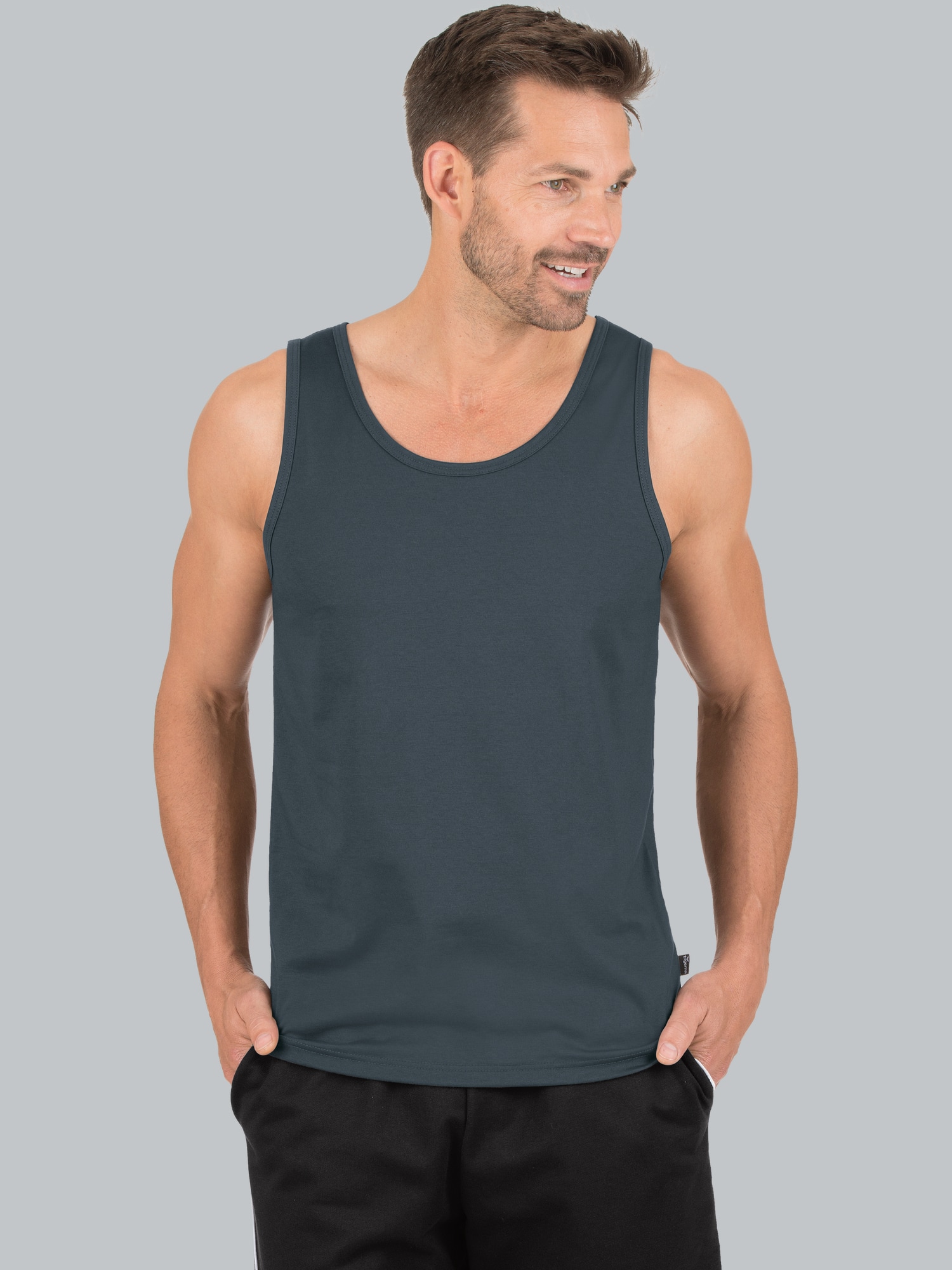 Trägershirt aus 100% Baumwolle Anthrazit
