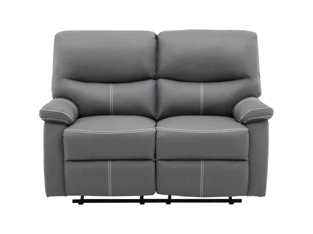 Canapés 3 places 2 places et un fauteuil relax en simili gris CANBY