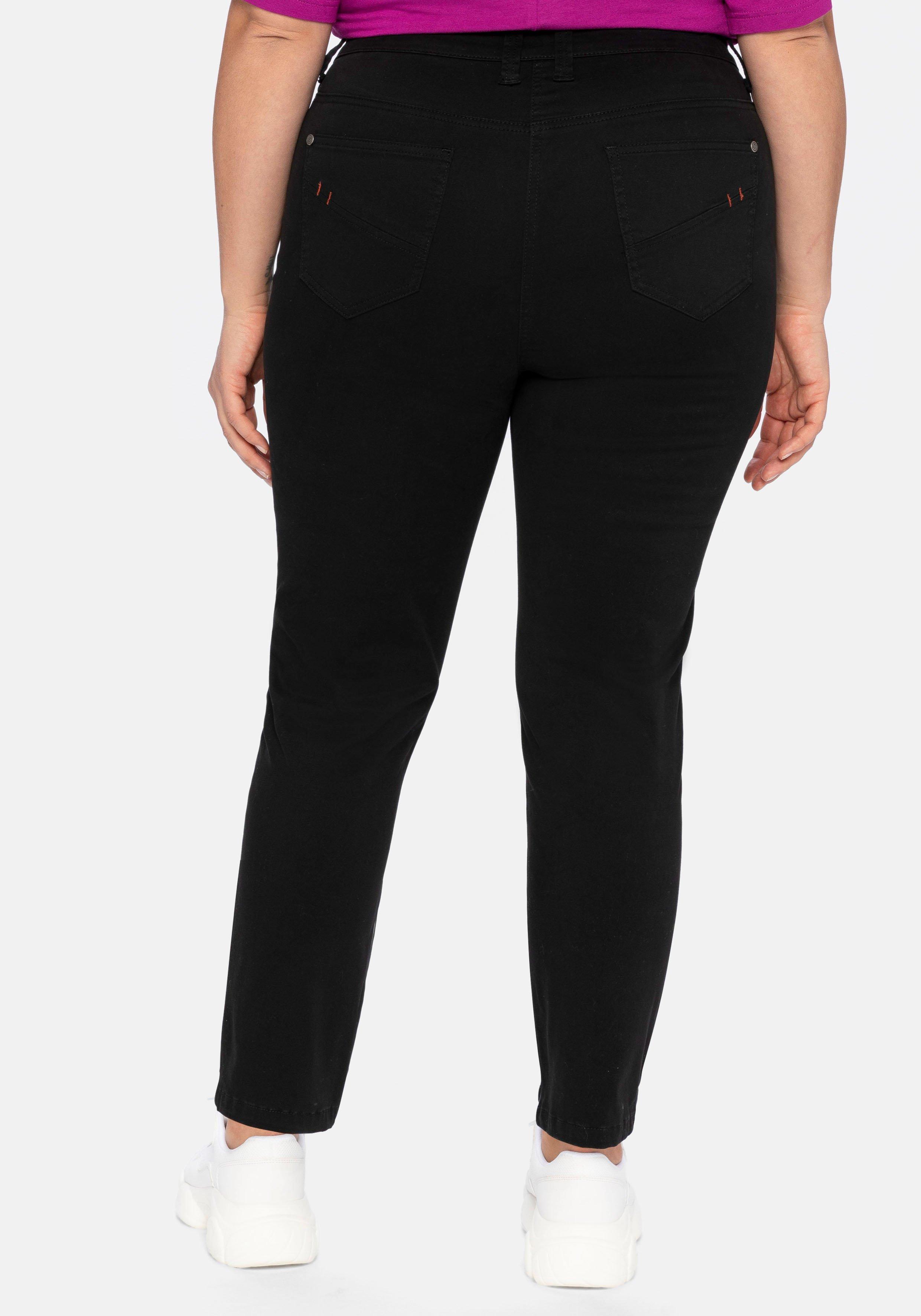 Schmale Stretchhose in Twill-Qualität