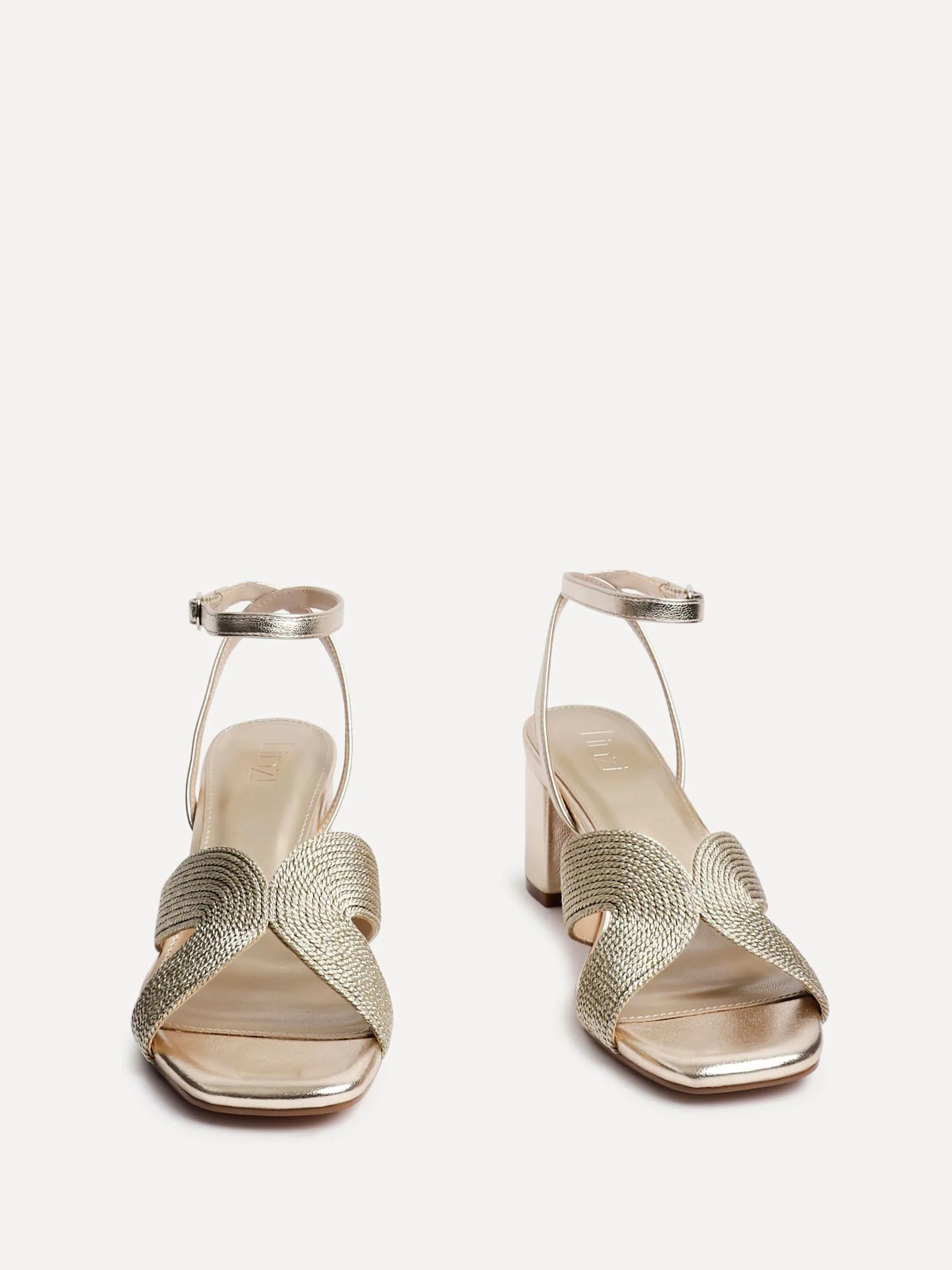 Linzi Alessia Cross-Over Front Strap Heeled Sandalen