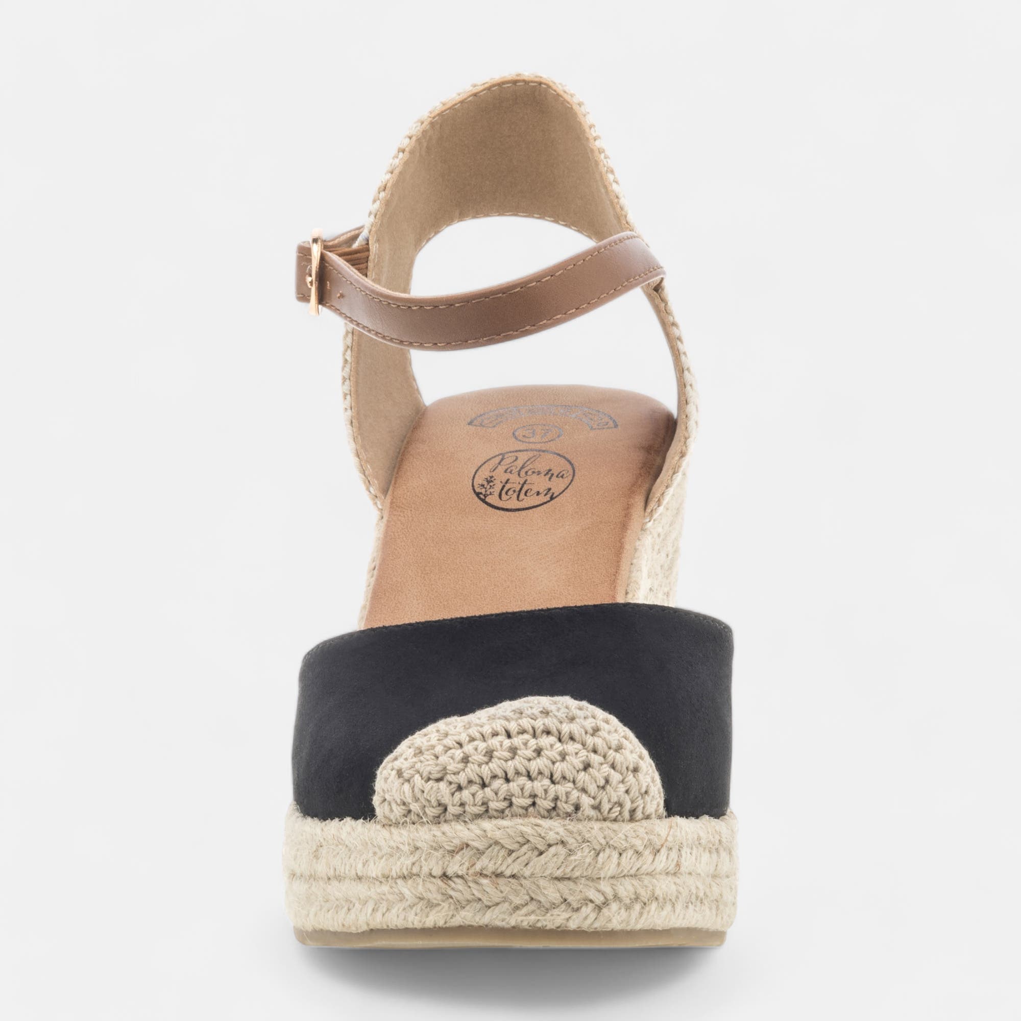 Espadrilles à talon compensé Femme noir