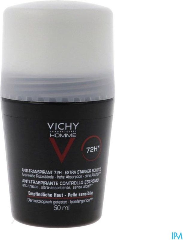 Vichy - Homme Deodorant Roller - 50ml - Antitranspirant - Voor Gevoelige Huid