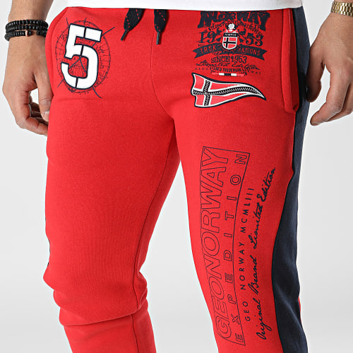 Pantalon Jogging A Bandes Mantibe Rouge