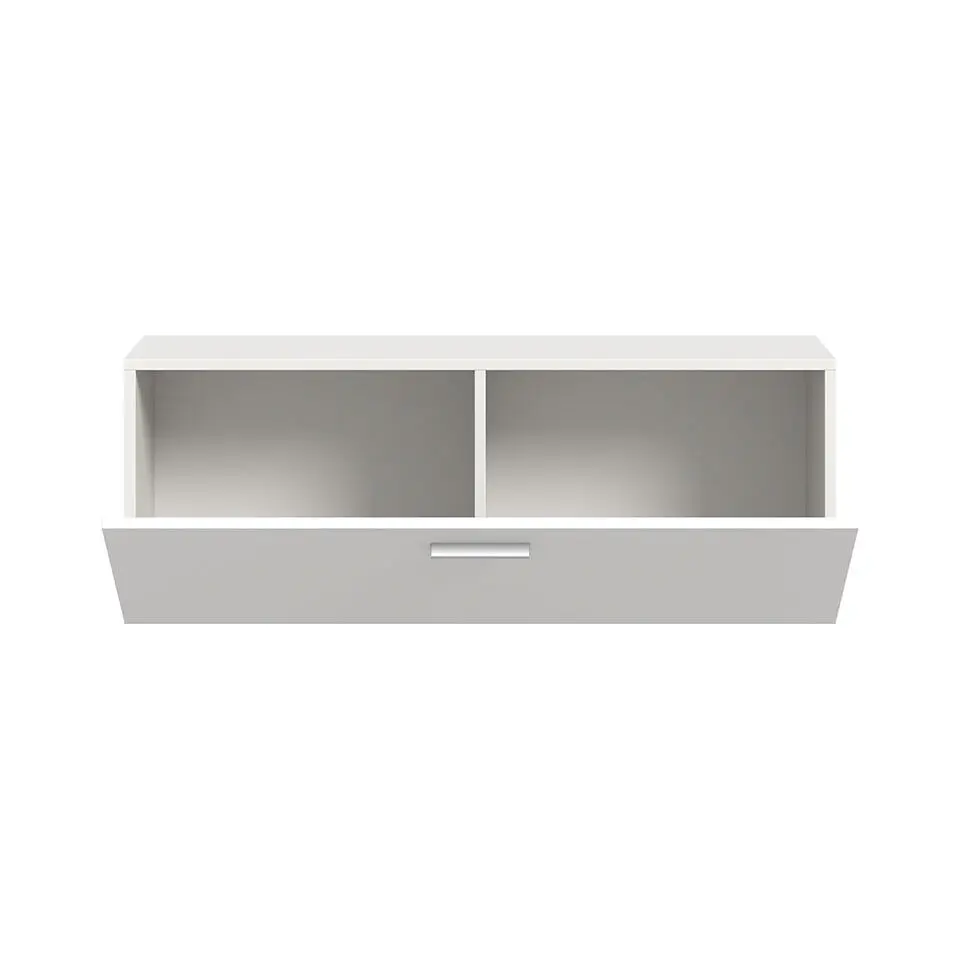 Hioshop Vaga schoenenkast wandgemonteerd 104x39cm 1 klepdeur wit