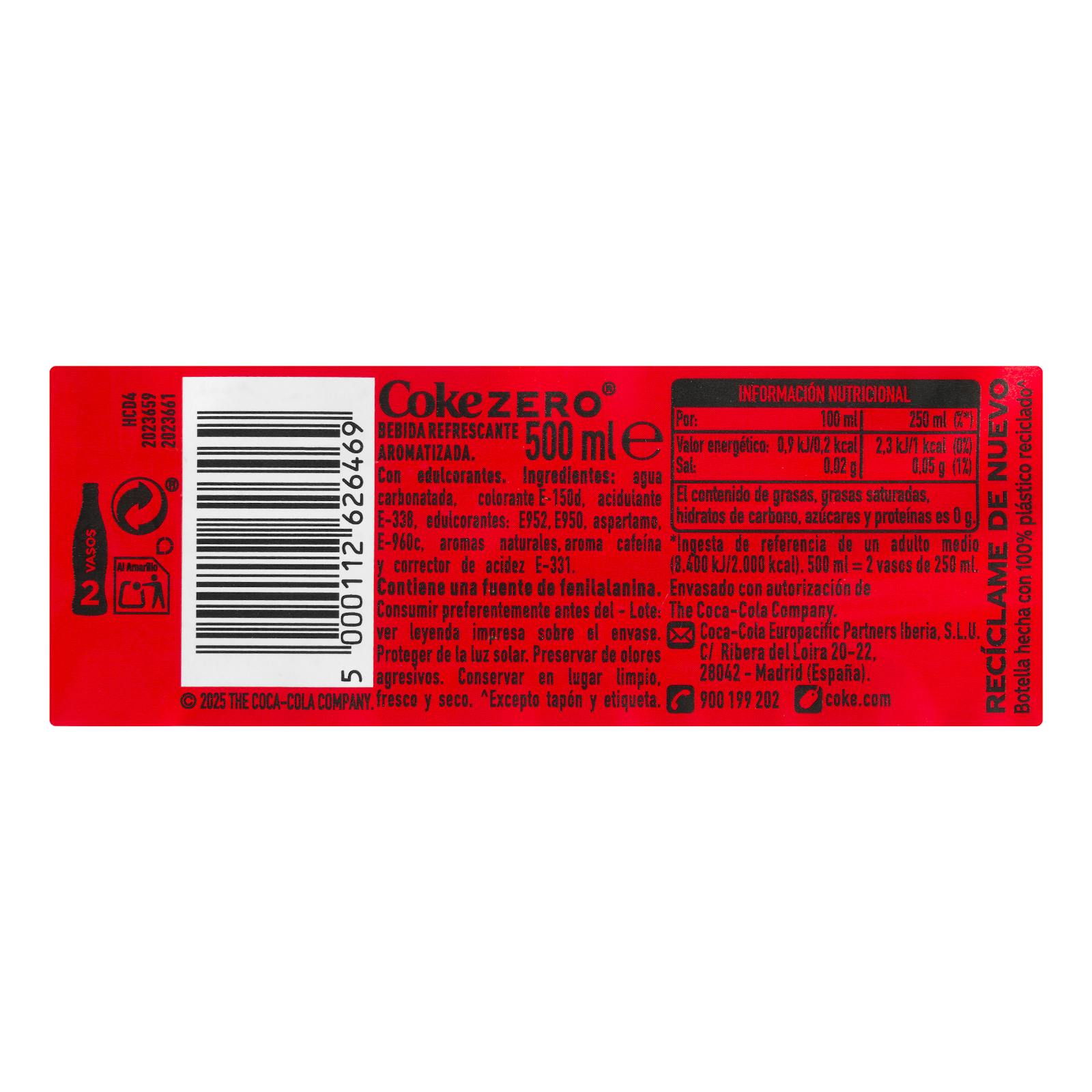 Boisson gazeuse Coca-Cola sans sucre