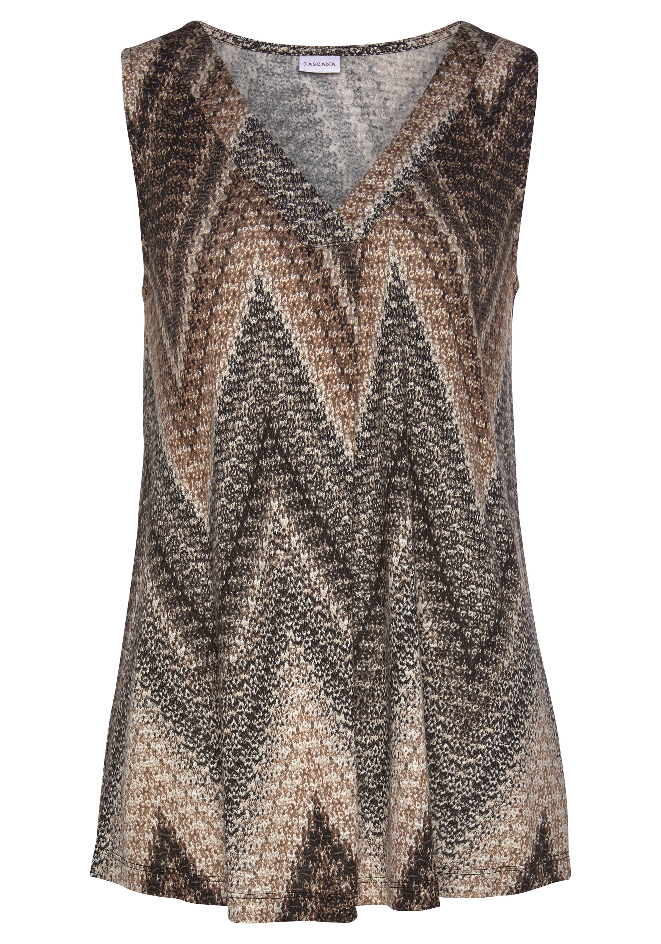 LASCANA Tanktop , mit Alloverprint und V-Ausschnitt, sommerliches Blusentop
