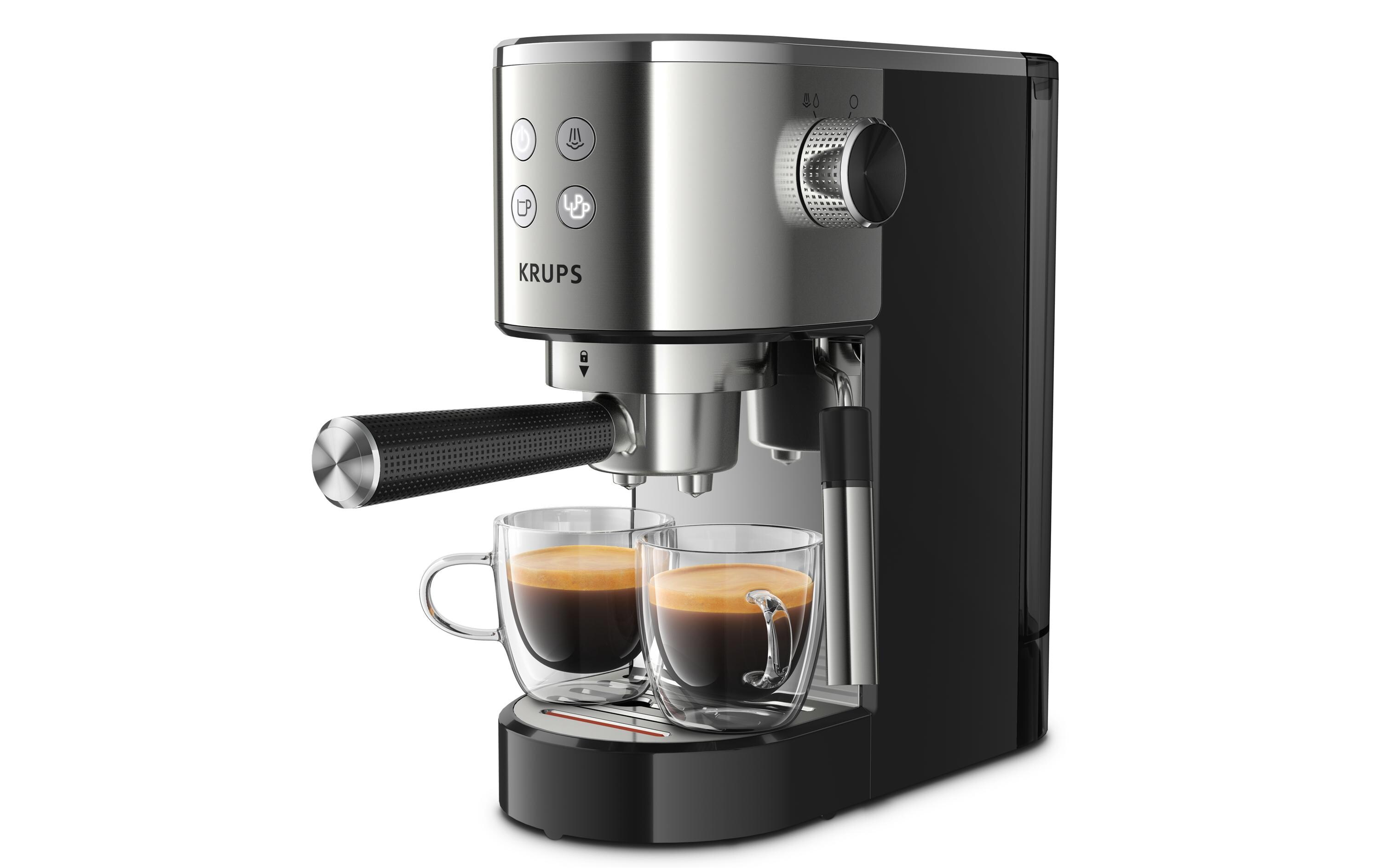 Siebträgermaschine Virtuoso XP442 Schwarz/Silber<br>Espressomaschine mit Dampfdüse