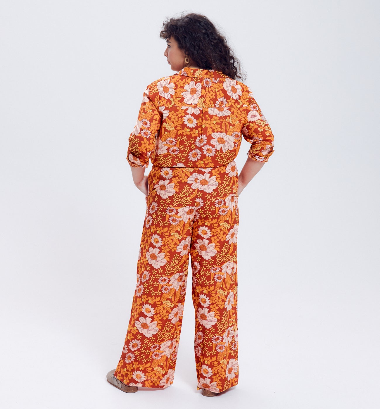 Chemise en coton Femme - Imprimé orange