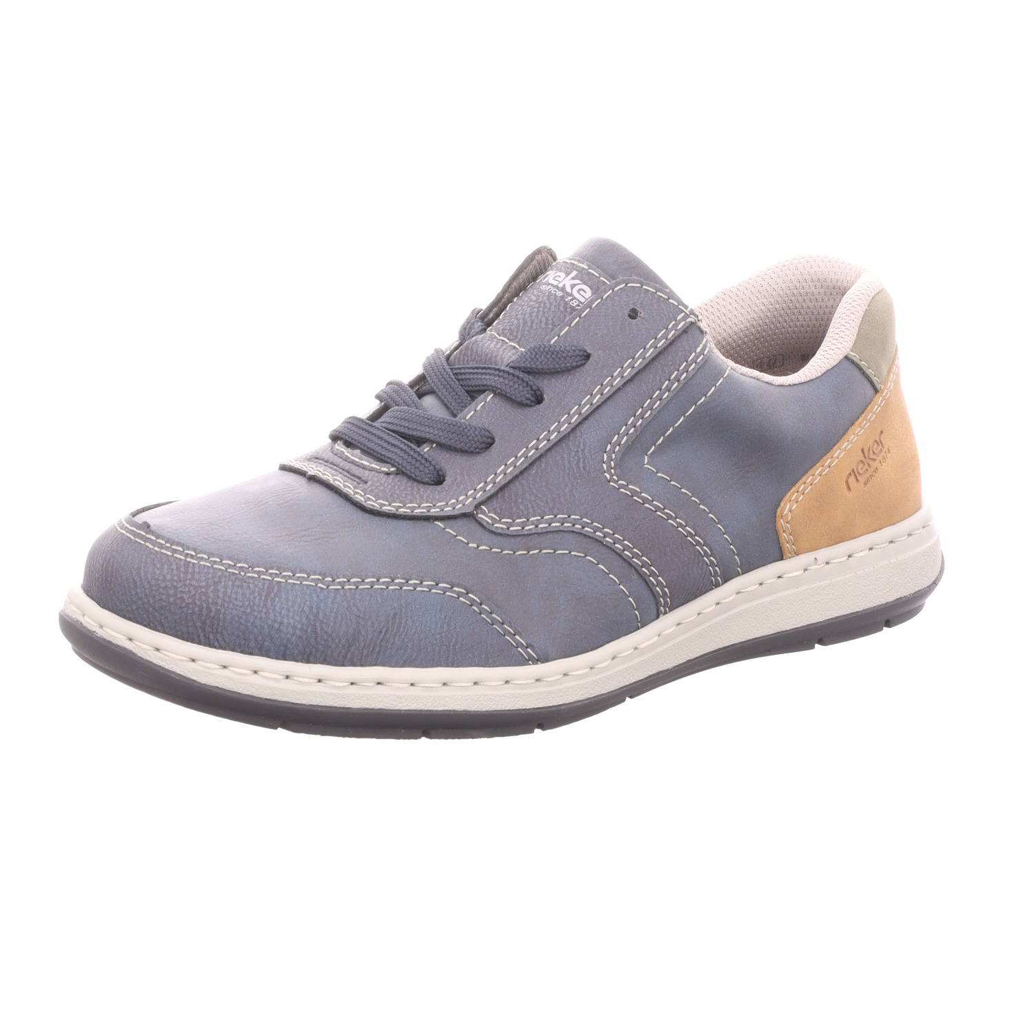 Rieker Herren-Schnürhalbschuh Blau-Braun-Grau