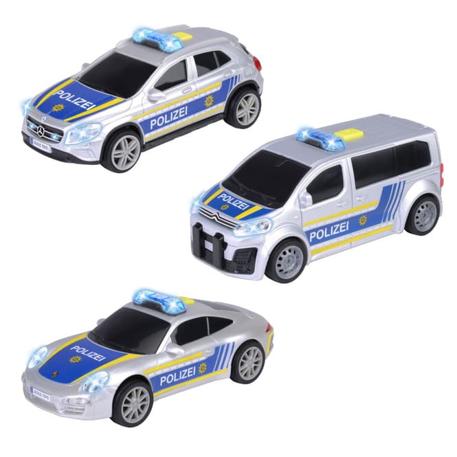 Dickie - Polizei Einsatzfahrzeug - Porsche, Mercedes oder Citroën - 1 Stück