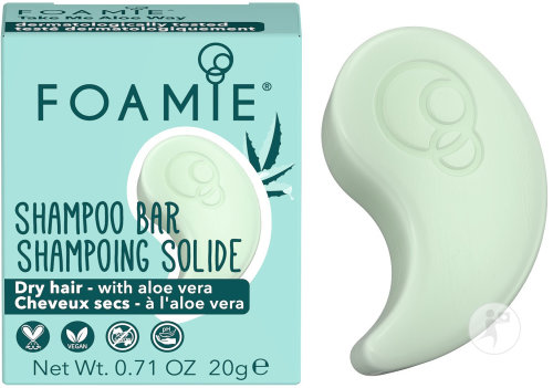 Foamie Take Me Aloe Way Shampoing Solide Végan À L'Aloe Vera Cheveux Secs Format Voyage 20g