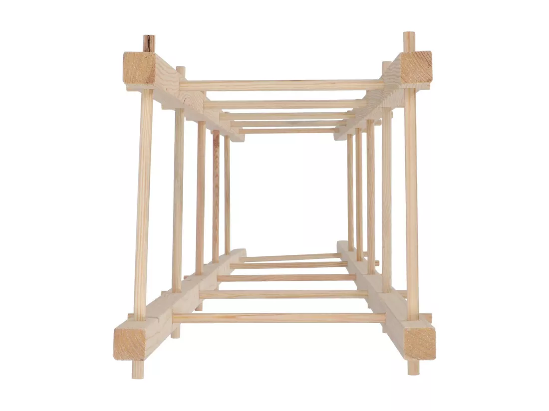 Support en bois de pin pour plantes 4 piquets Tour