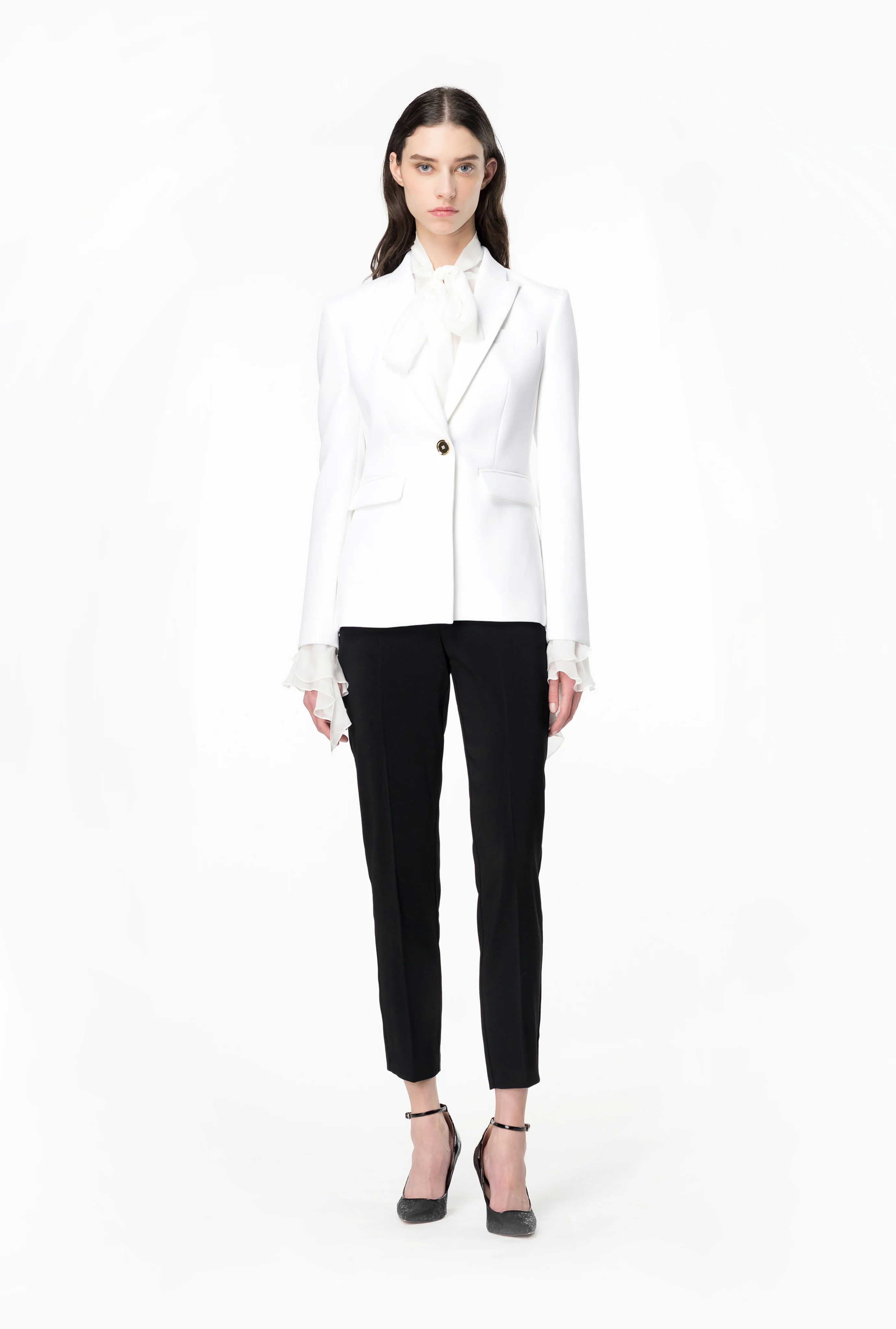 Blazer droit stretch | Blanc