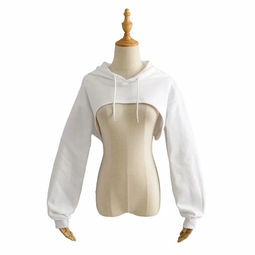 Reknovine - Lange mouwen effen cropped hoodie