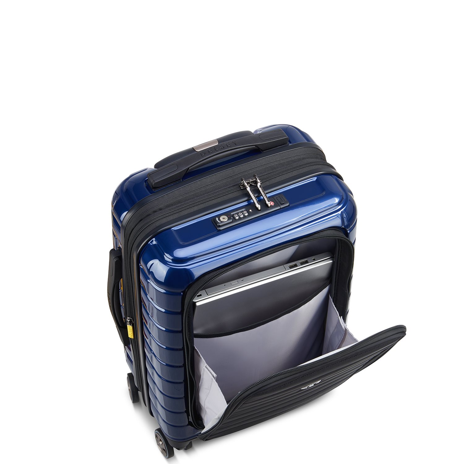 Delsey Shadow 5.0 Cabin Trolley Expandable Front Pocket blue