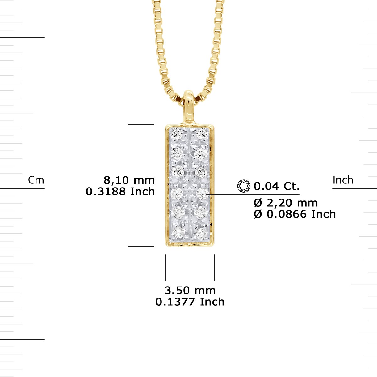Collier Diamants 0,040 Cts Or Jaune 18 Carats