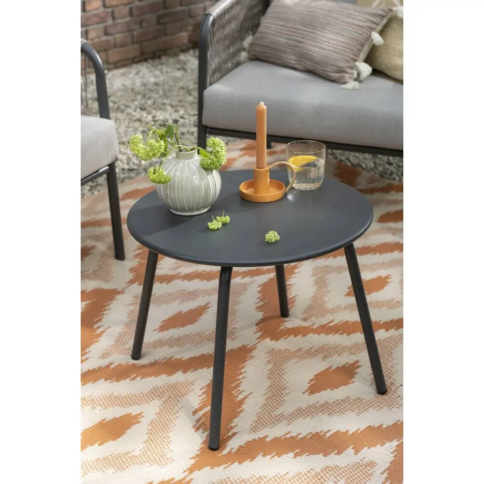 Bijzettafel Montreal - antraciet/metaal - Ø50 cm