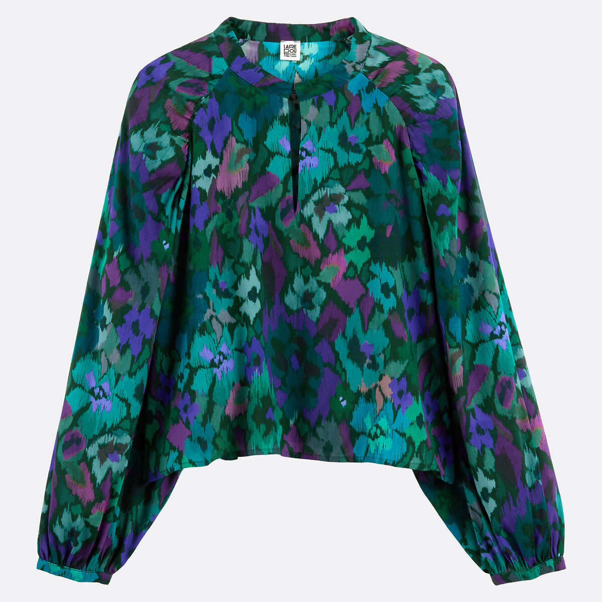 COLEÇÕES LA REDOUTE<br>Camisa com gola mandarim e estampa floral, mangas compridas