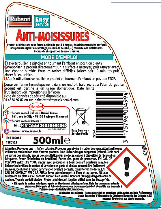 Anti-moisissures 500ml Rubson multi-surface