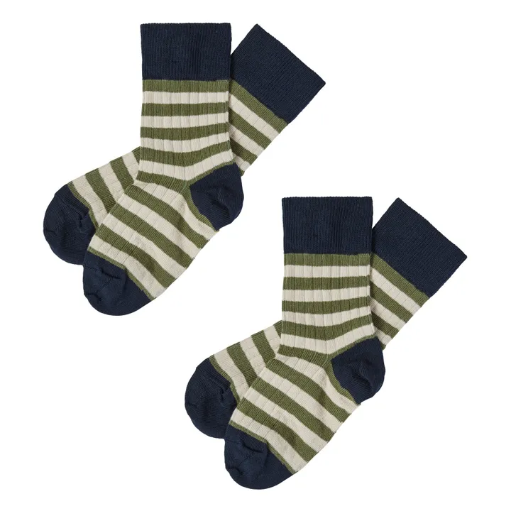 FUB Lot 2 Chaussettes Rayure | Bleu marine
