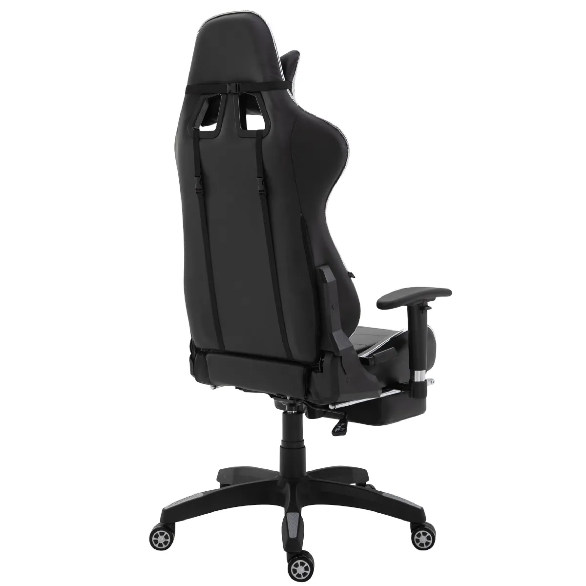 Decoshop26 Chaise de bureau gamer - Noir/Blanc