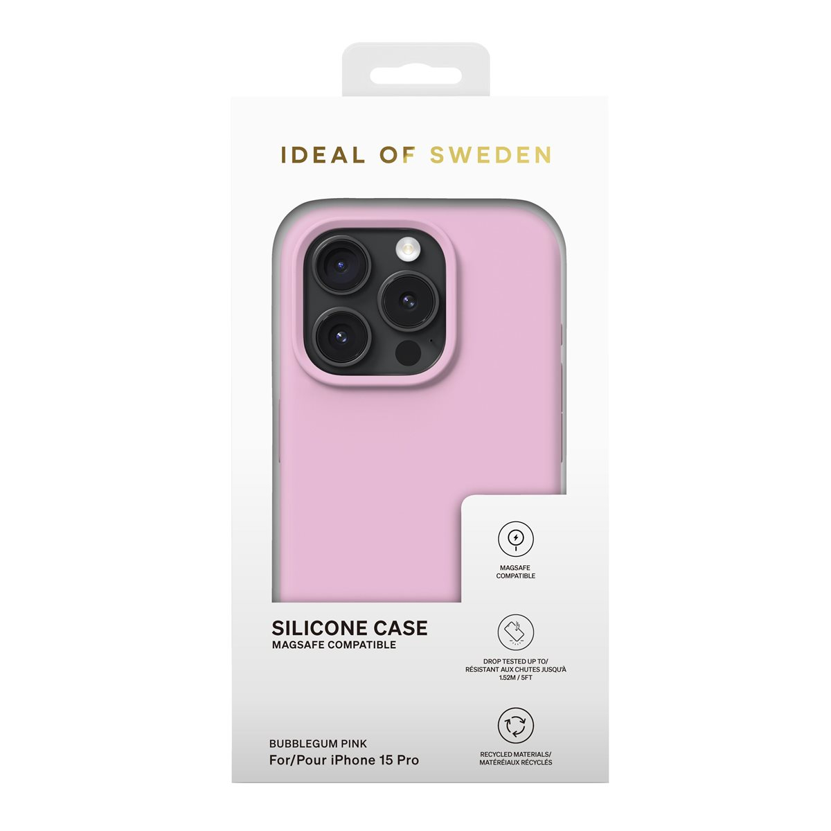 iPhone 15 Pro MagSafe Silikon Hülle Case Recycled (IDSICMS-I2361P-498) - Bubblegum Pink (Rosa)