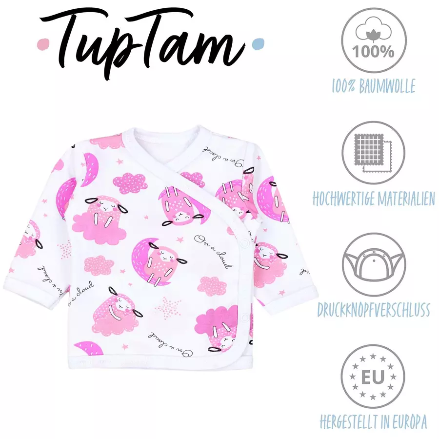TupTam Baby Langarm Wickelshirt 5er Set weiß Modell 1